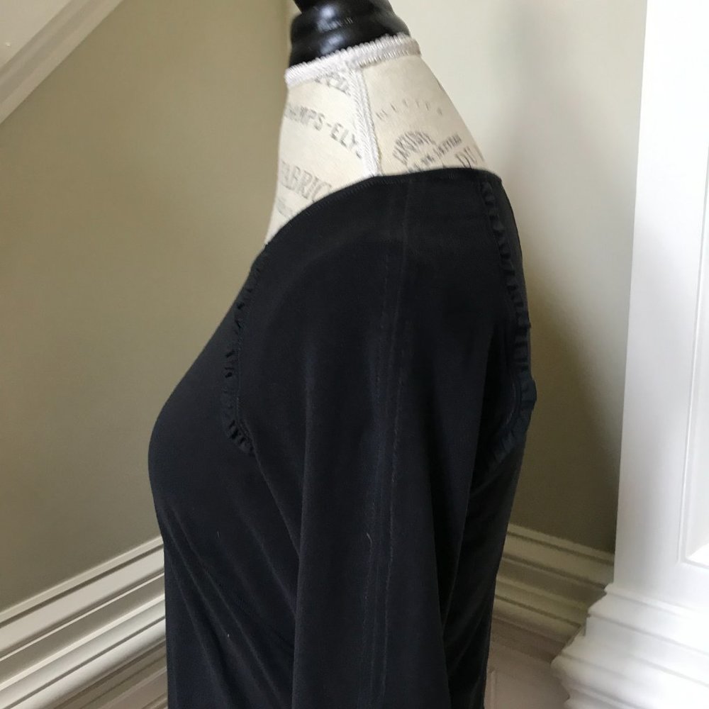 Lululemon Full Tilt Top Shirt Womens 6 Black Crew Neck Long Sleeve Ruffle Run - Picture 9 of 12